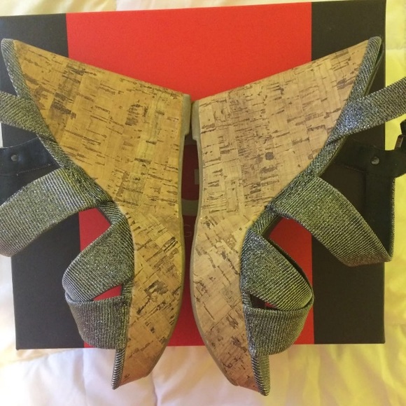 GUESS Silver/Sparkle Wedges - Picture 3 of 4